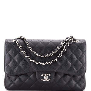 Chanel Jumbo Classic Double Flap Bag Quilted Caviar